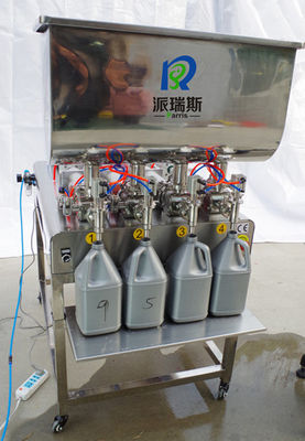 4 máquina de embotellado semi automática de las cabezas SS304 para la loción del coche del aceite de lubricante